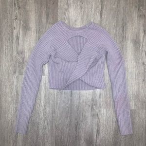 Hollister Lilac Cutout Sweater: Size Small
